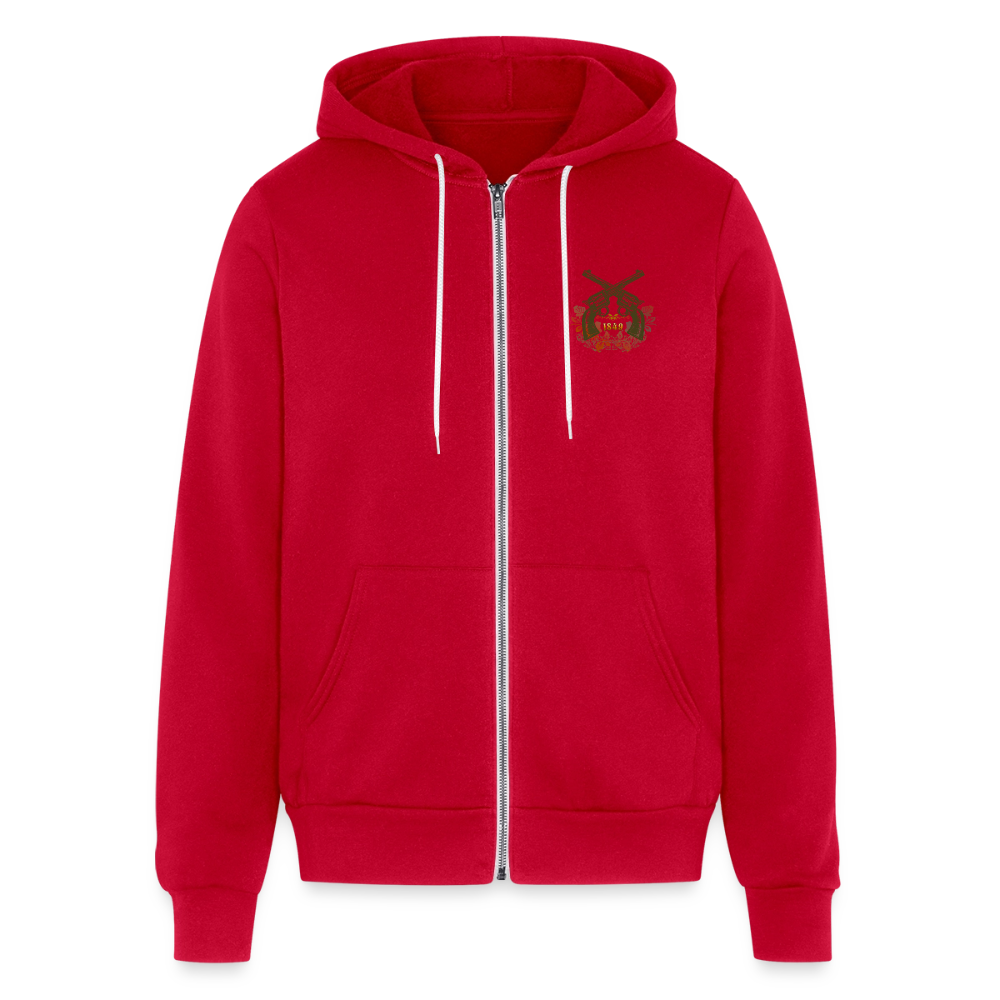 Vintage Outlaw Unisex Full Zip Hoodie - red