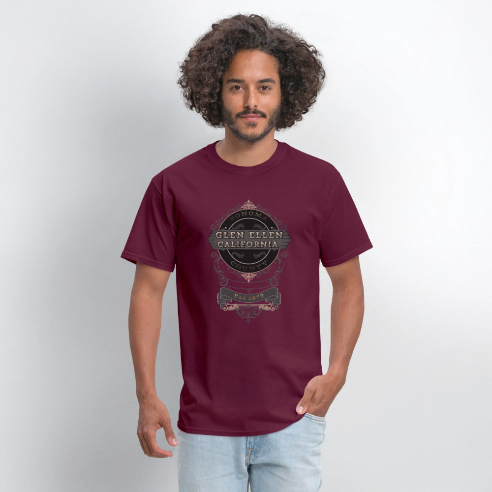 Glen Ellen Vintage Emblem Men's T-Shirt - burgundy