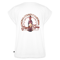 Pinot Noir Pinup Women's Roll Cuff T-Shirt - white
