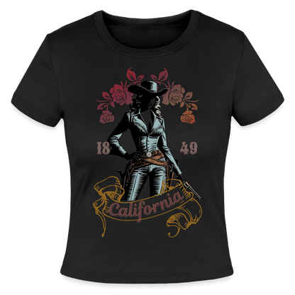 California Cowgirl Fitted Cotton/Poly T-Shirt - black