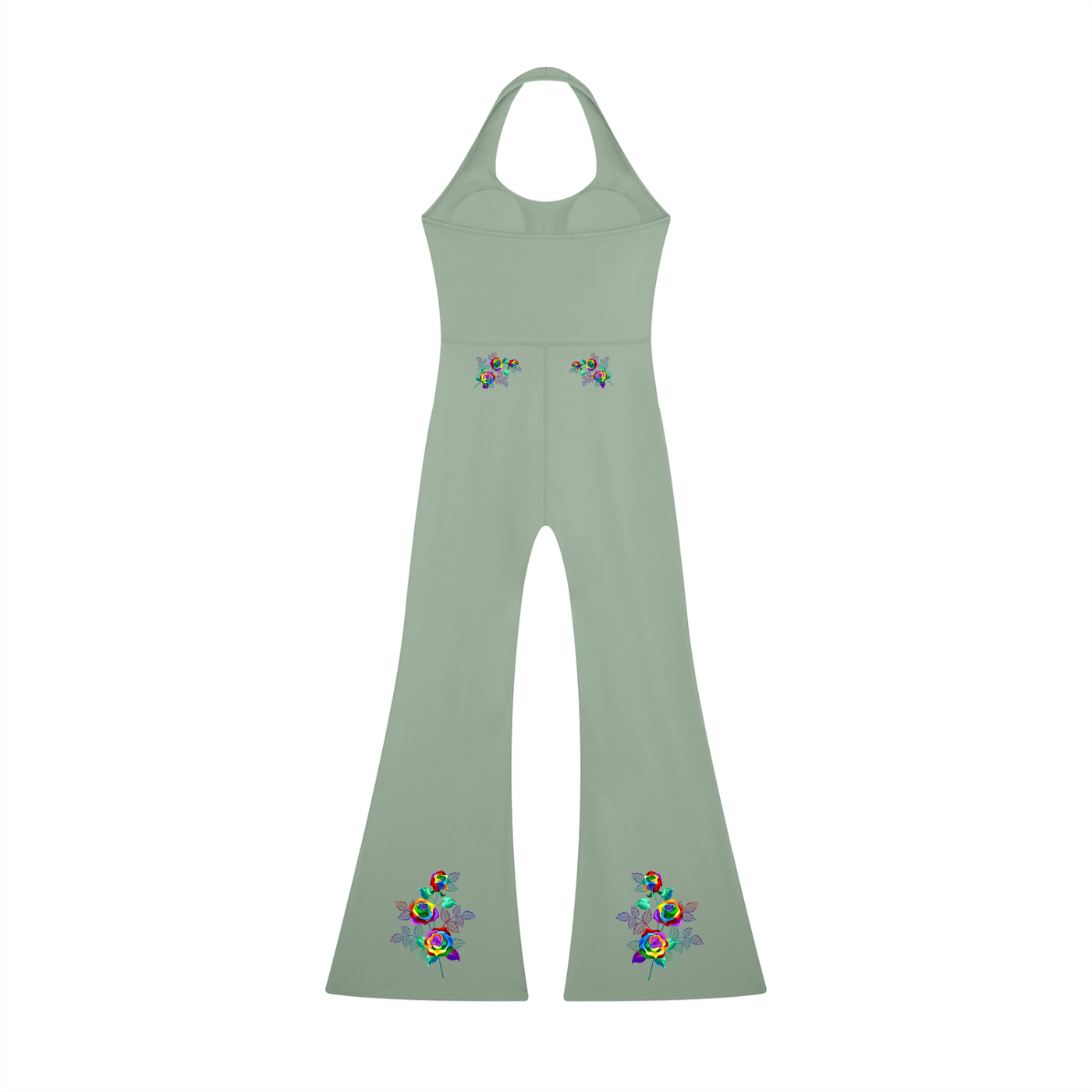 Grafitti Rose Women’s Halter Flared Jumpsuit