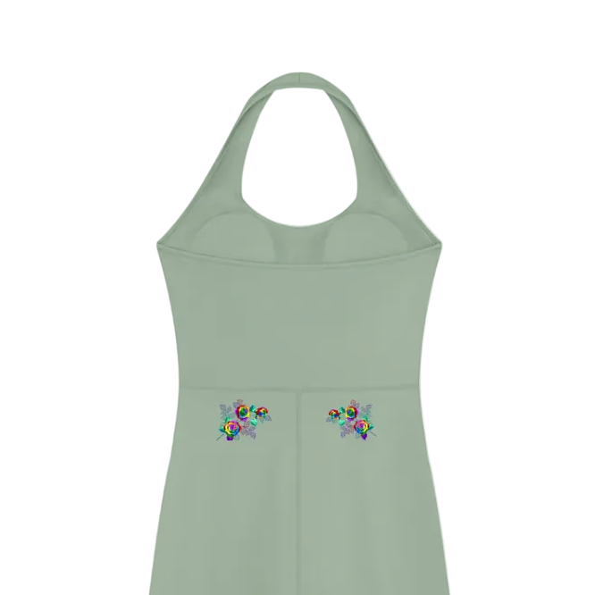 Grafitti Rose Women’s Halter Flared Jumpsuit