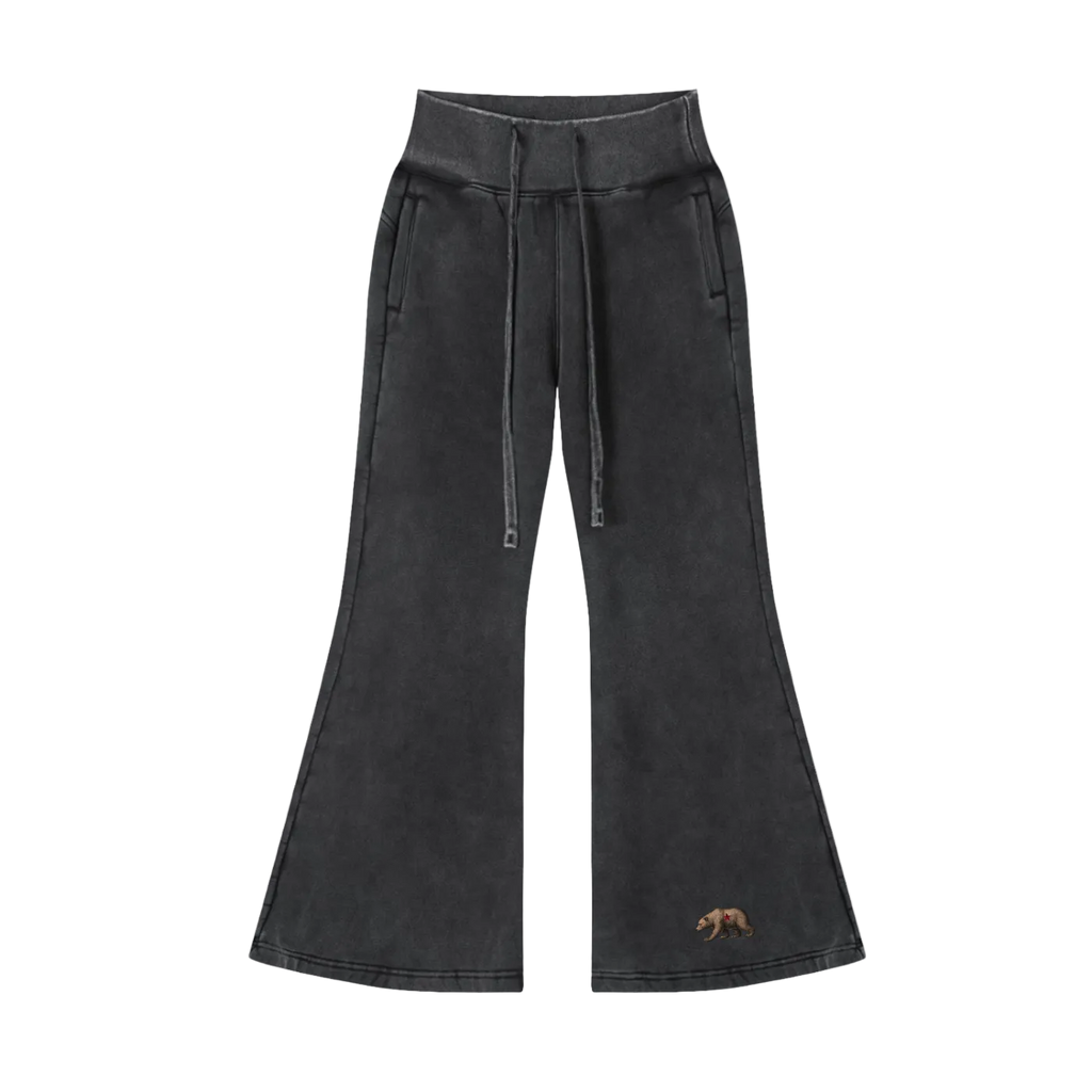 California Bear Vintage Washed Flared Fleece Pants