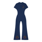 Women’s Tight Flared Leg Quarter-Zip Jumpsuit