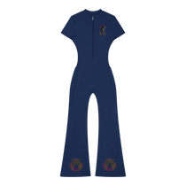 Vintage Outlaw Flared Quarter-Zip Jumpsuit