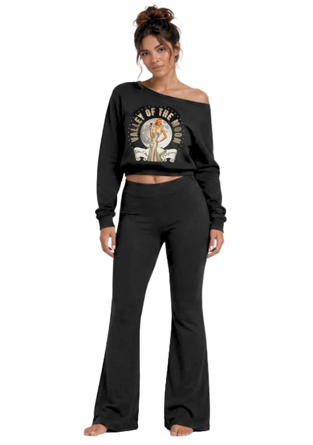 Valley of the Moon Glam Slim-Fit Flared Sweatpants