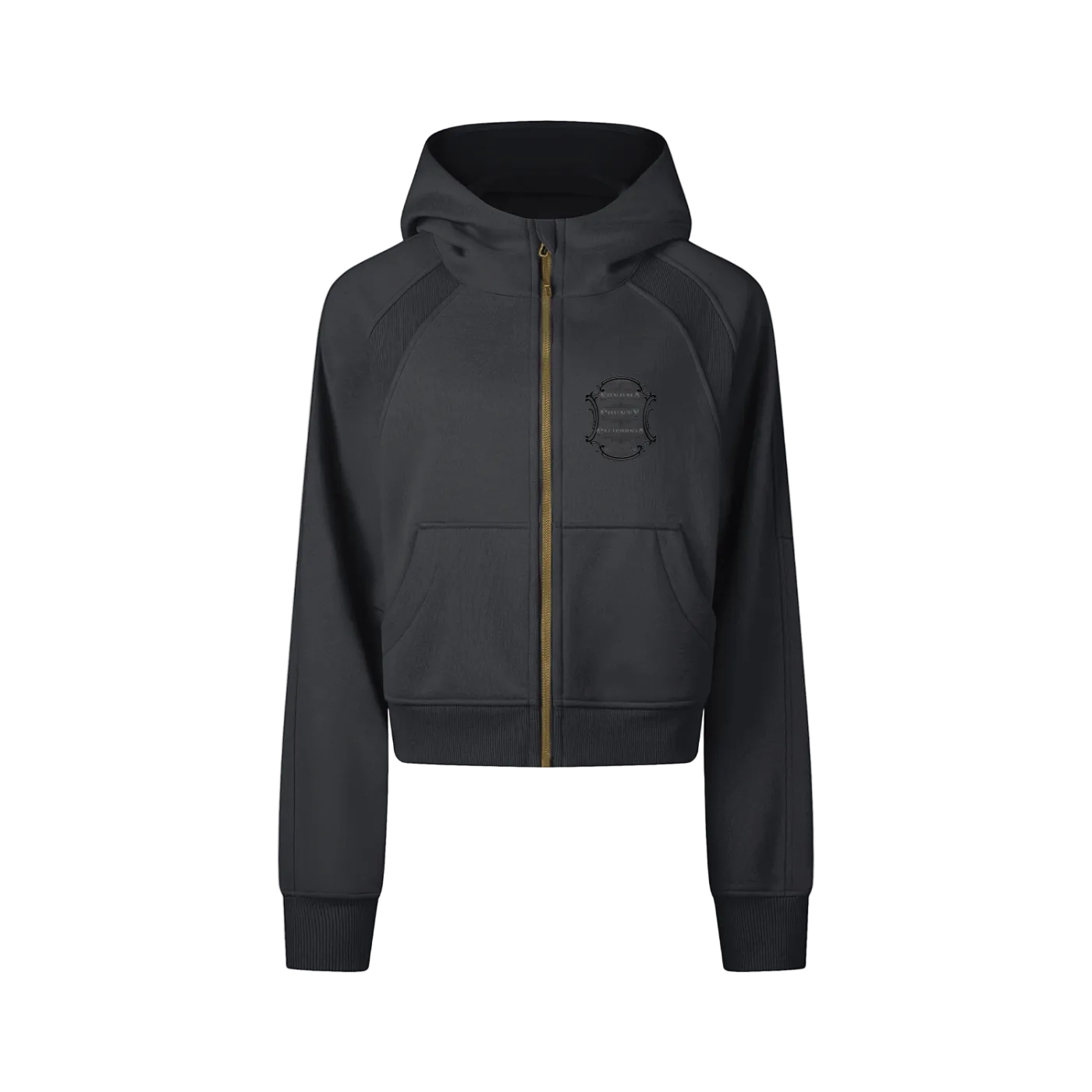 Sonoma County Monochrome Emblem Cropped Zip-Through Hoodie Main image
