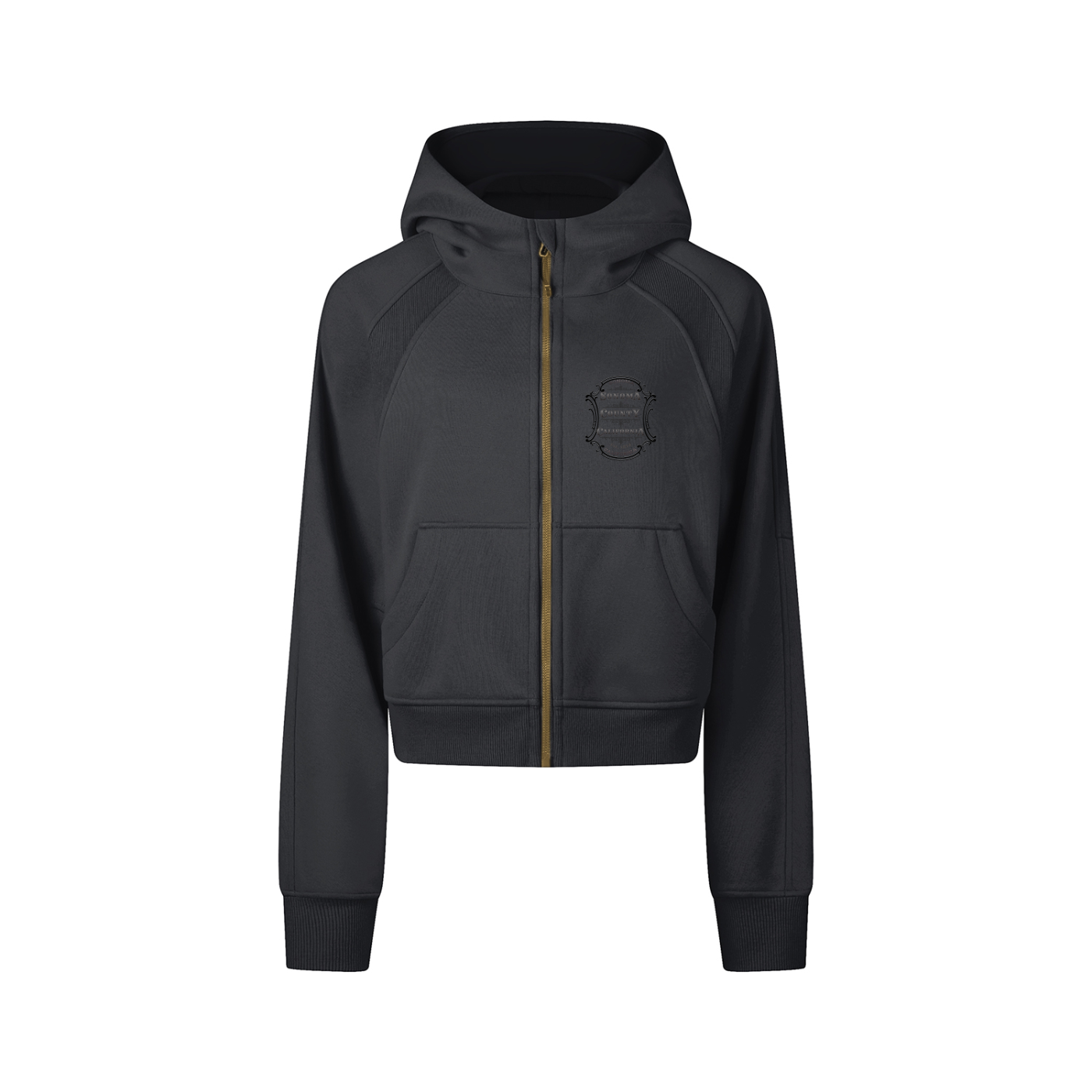 Cropped Zip-Through Hoodie