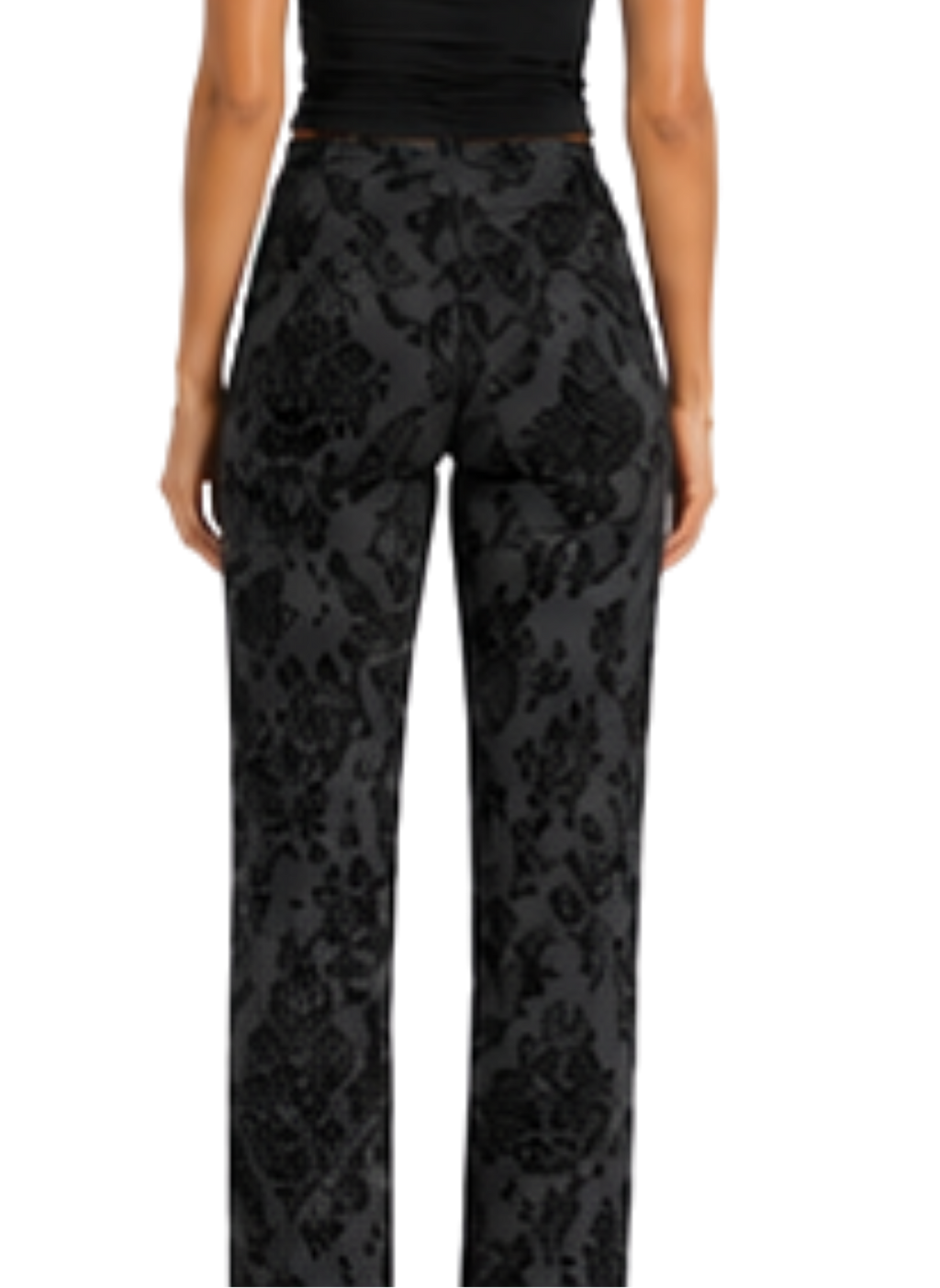 Damask Charcoal Women's Straight-leg Pants