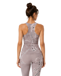 Rose Lace Print Women's High-Waist Legging