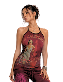 Pinot Pinup Women's Criss-Cross Open Back Tank Top