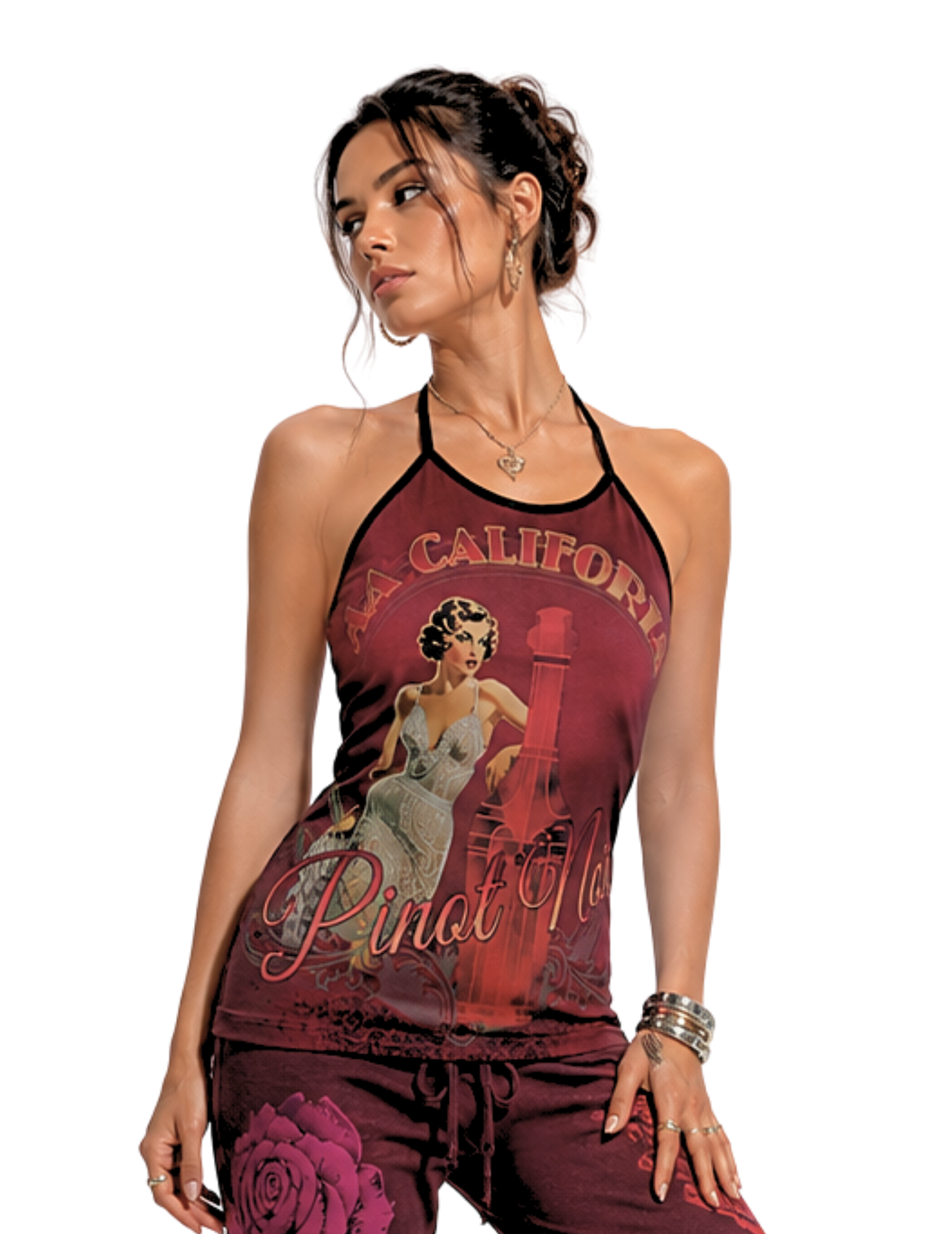 Pinot Pinup Women's Criss-Cross Open Back Tank Top