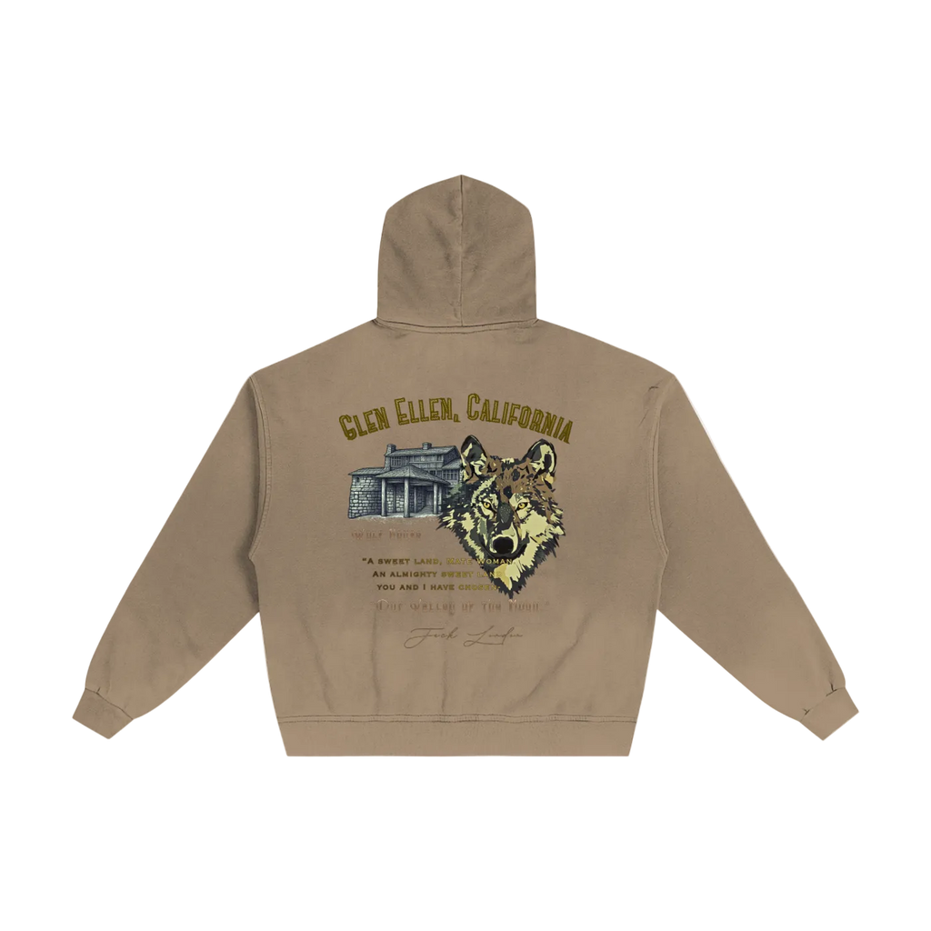 Jack London Wolf Sunfade Zip Hoodie
