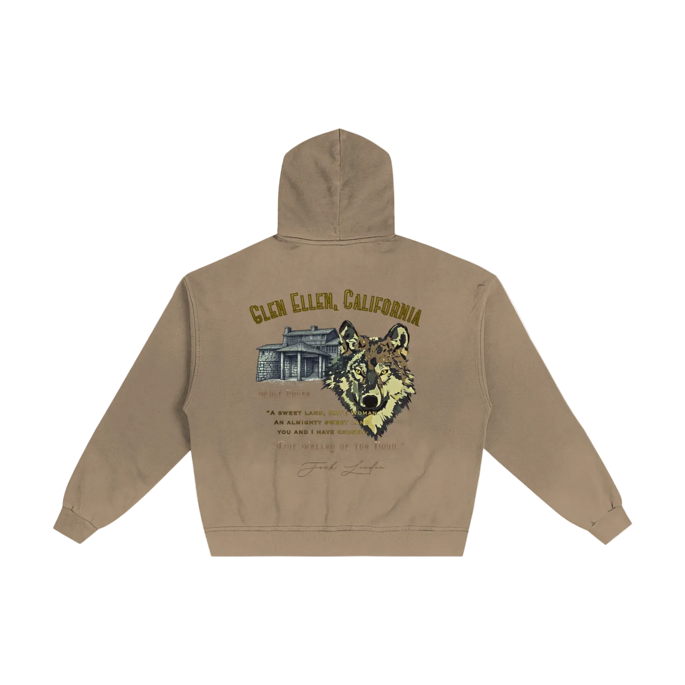 Jack London Wolf Sunfade Zip Hoodie