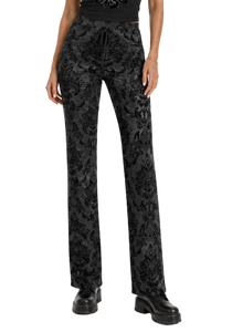 Damask Charcoal Women's Straight-leg Pants