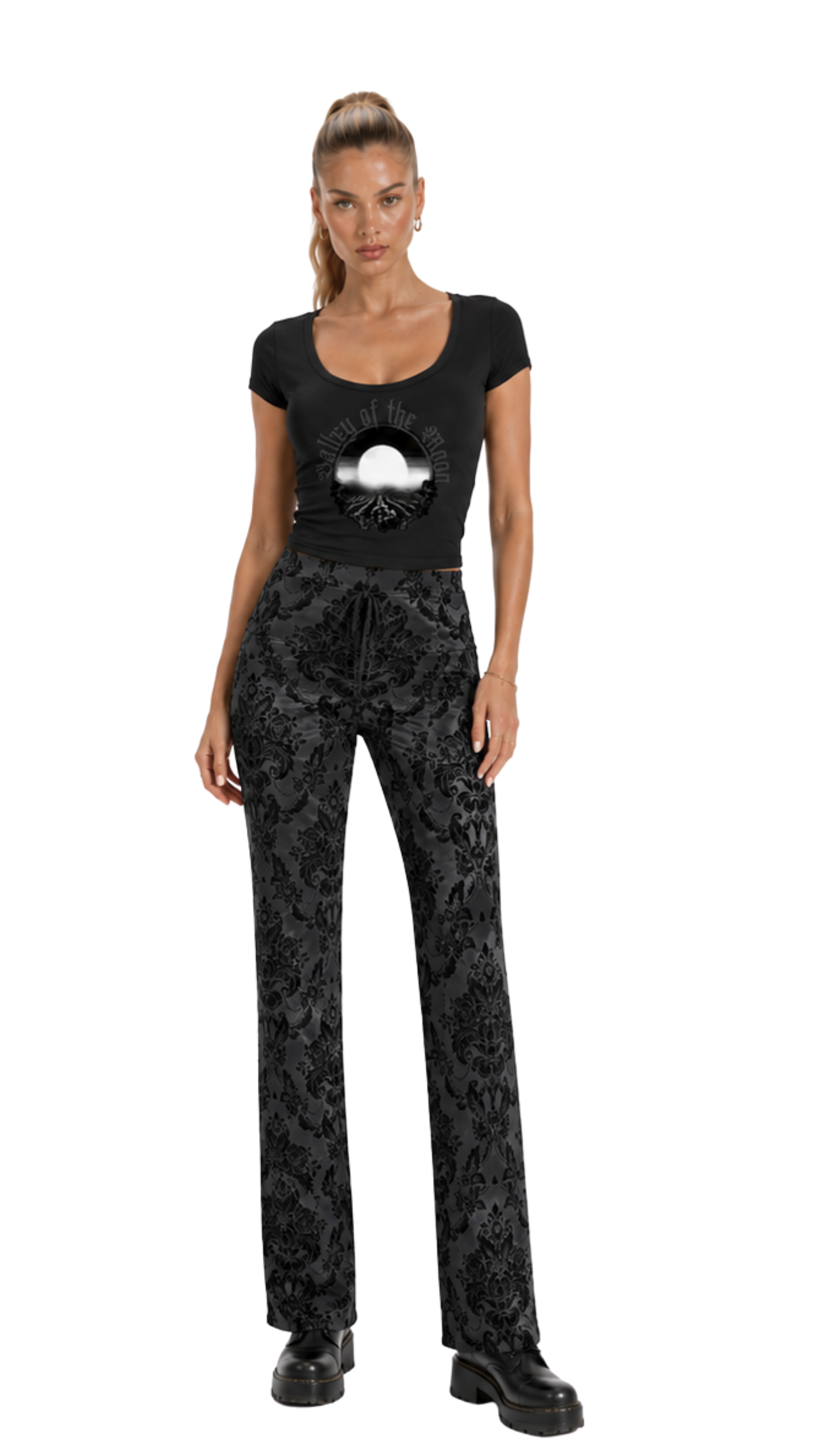 Valley of the Moon V-Neck Bodycon Women's T-Shirt