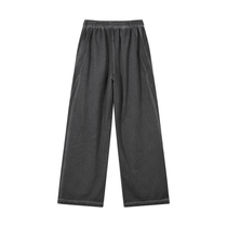 Vintage Wash Wide Leg Mesh Sweatpants