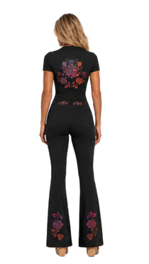 Flamenco Flared Leg Quarter-Zip Jumpsuit