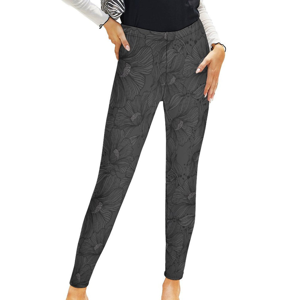 grey Women's High-Waist Legging