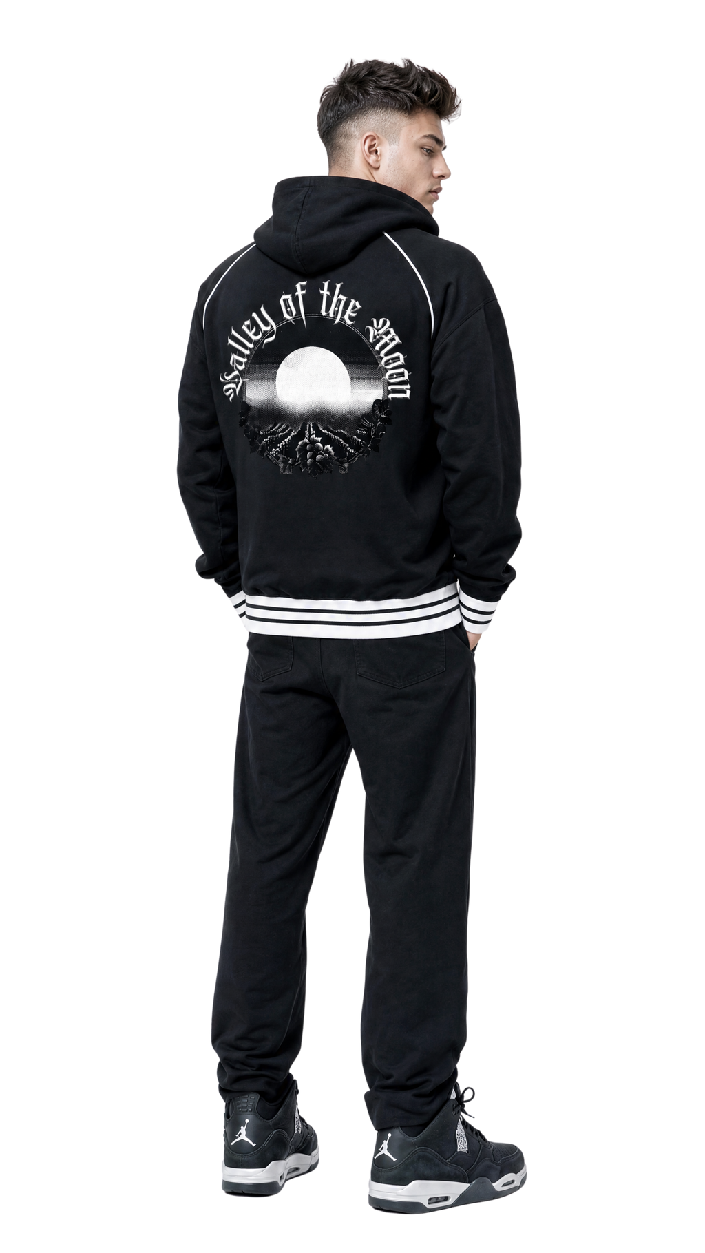 Valley of the Moon Men's Striped Trim Zip-Up Hoodie