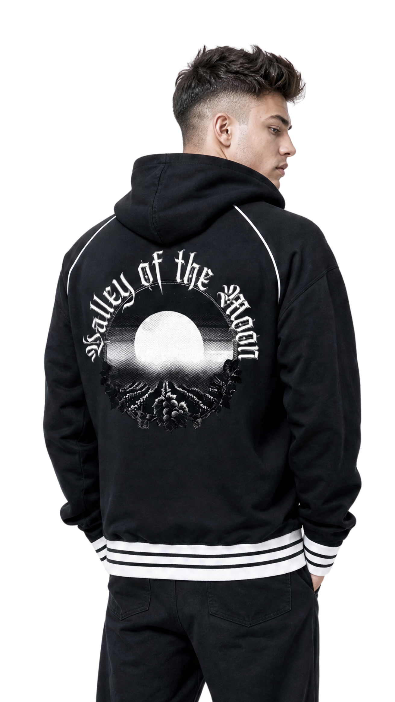 Valley of the Moon Men's Striped Trim Zip-Up Hoodie Main image