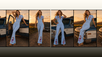 Flamenco Flared Leg Quarter-Zip Jumpsuit