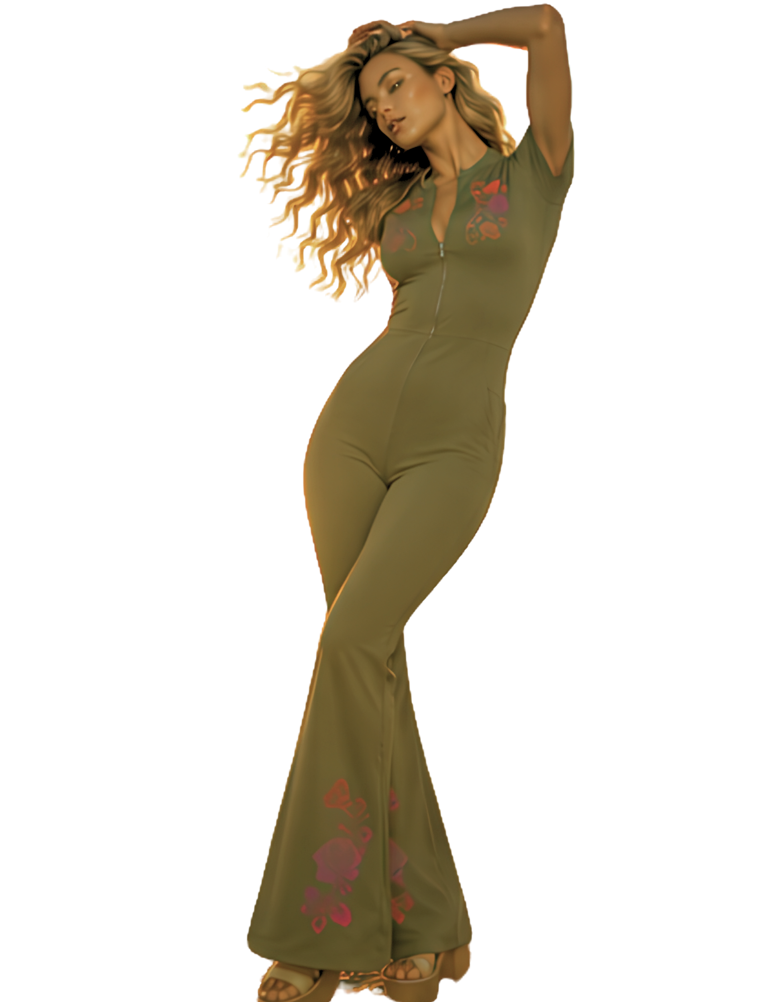 Flamenco Flared Leg Quarter-Zip Jumpsuit Main image