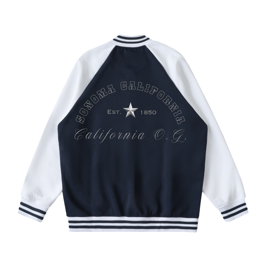 Two Tone Raglan Sleeve Varsity Jacket