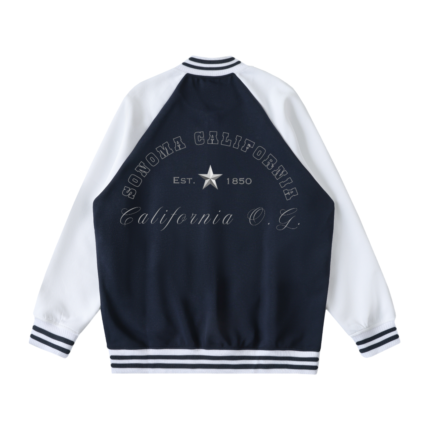 Two Tone Raglan Sleeve Varsity Jacket