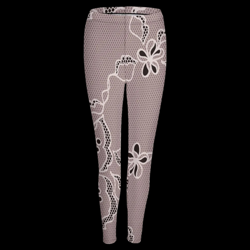 Rose Lace Print Women's High-Waist Legging