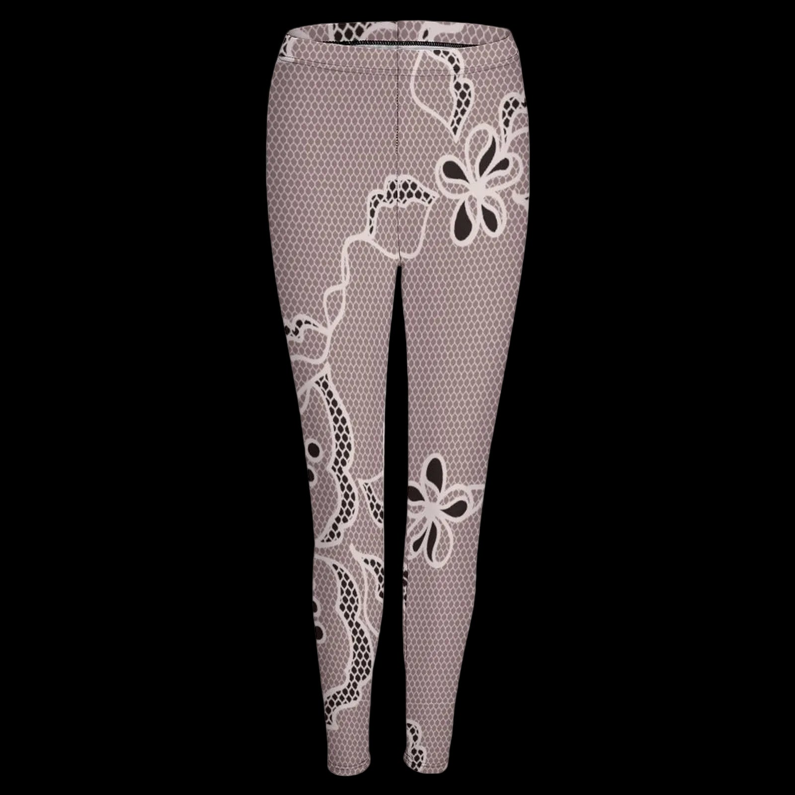 Rose Lace Print Women's High-Waist Legging