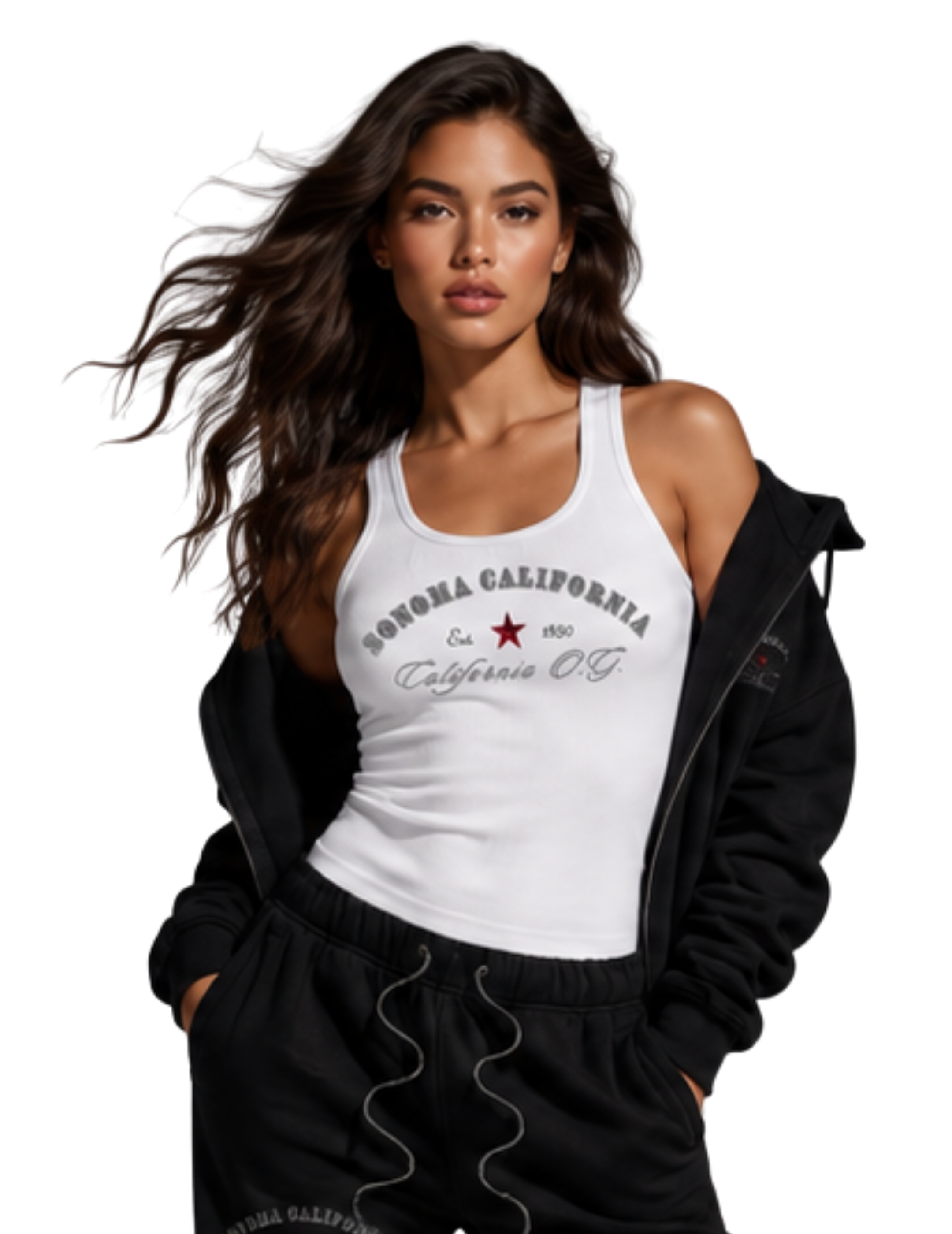 California O.G. Ribbed Racerback Tank Top