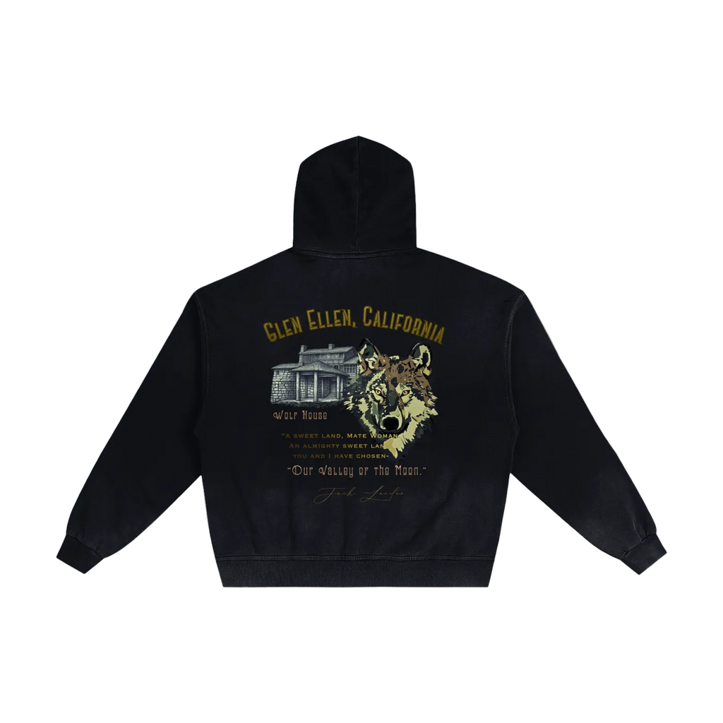 Jack London Wolf Sunfade Zip Hoodie