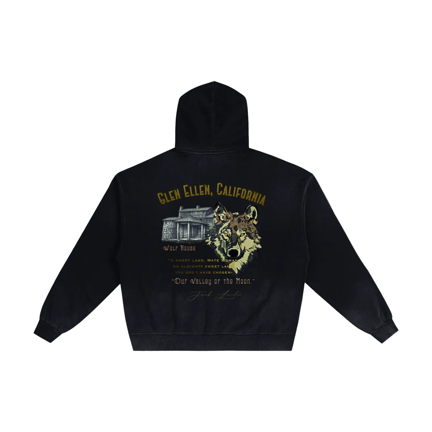 Jack London Wolf Sunfade Zip Hoodie