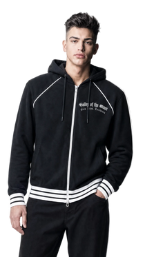 Valley of the Moon Men's Striped Trim Zip-Up Hoodie