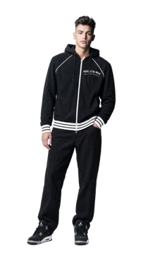 Valley of the Moon Men's Striped Trim Zip-Up Hoodie