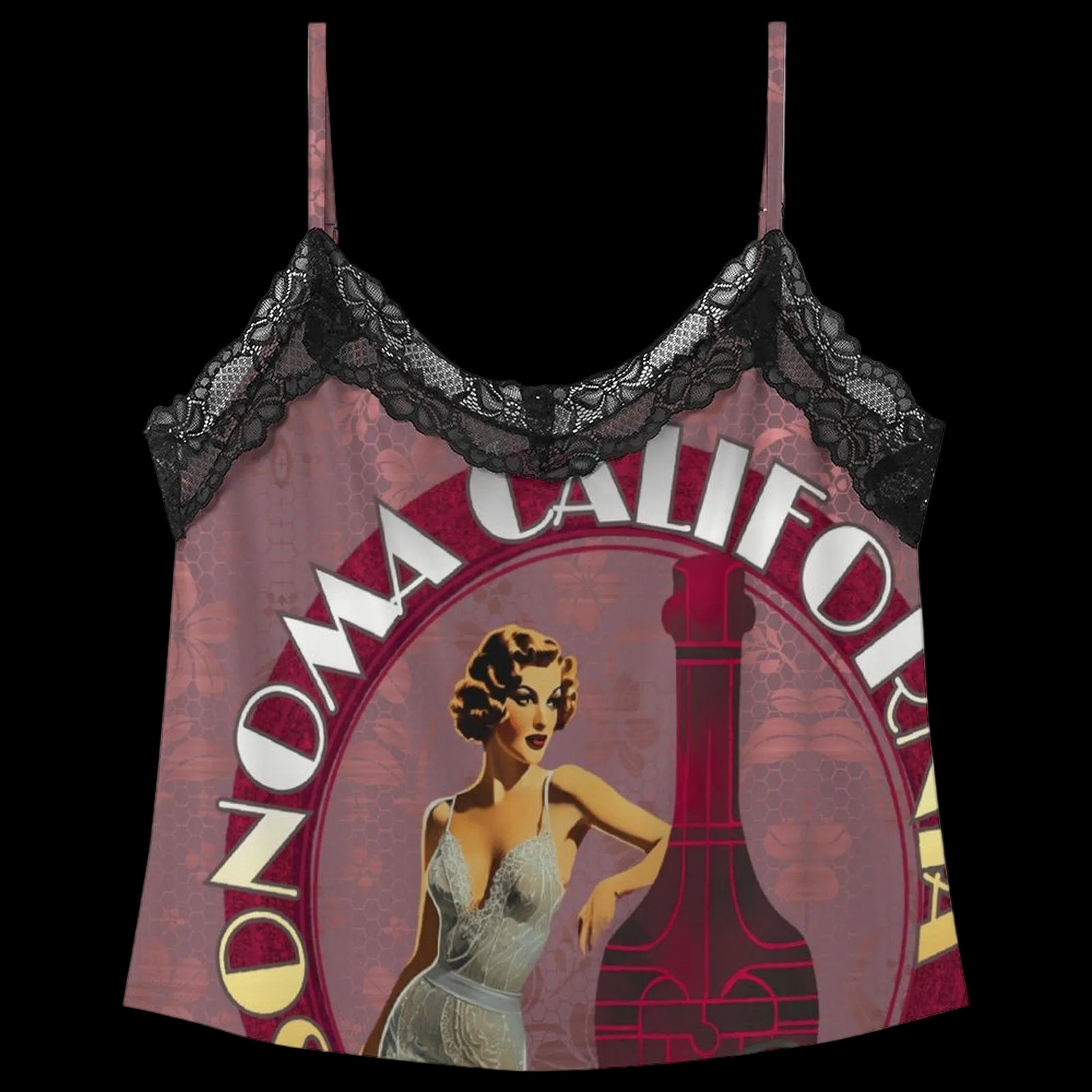 Pinot Noir Pinup Camisole Nightie Set