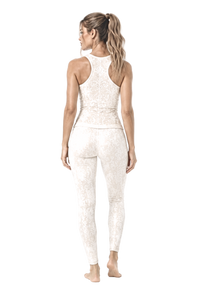 Pearl White Damask Women's Low Rise Leggings