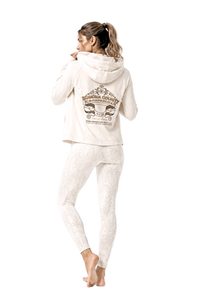 Pearl White Damask Women's Low Rise Leggings