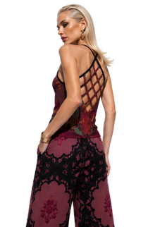Pinot Pinup Women's Criss-Cross Open Back Tank Top