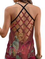 Pinot Pinup Women's Criss-Cross Open Back Tank Top
