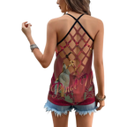 Pinot Pinup Women's Criss-Cross Open Back Tank Top