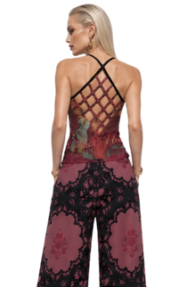 Pinot Pinup Women's Criss-Cross Open Back Tank Top