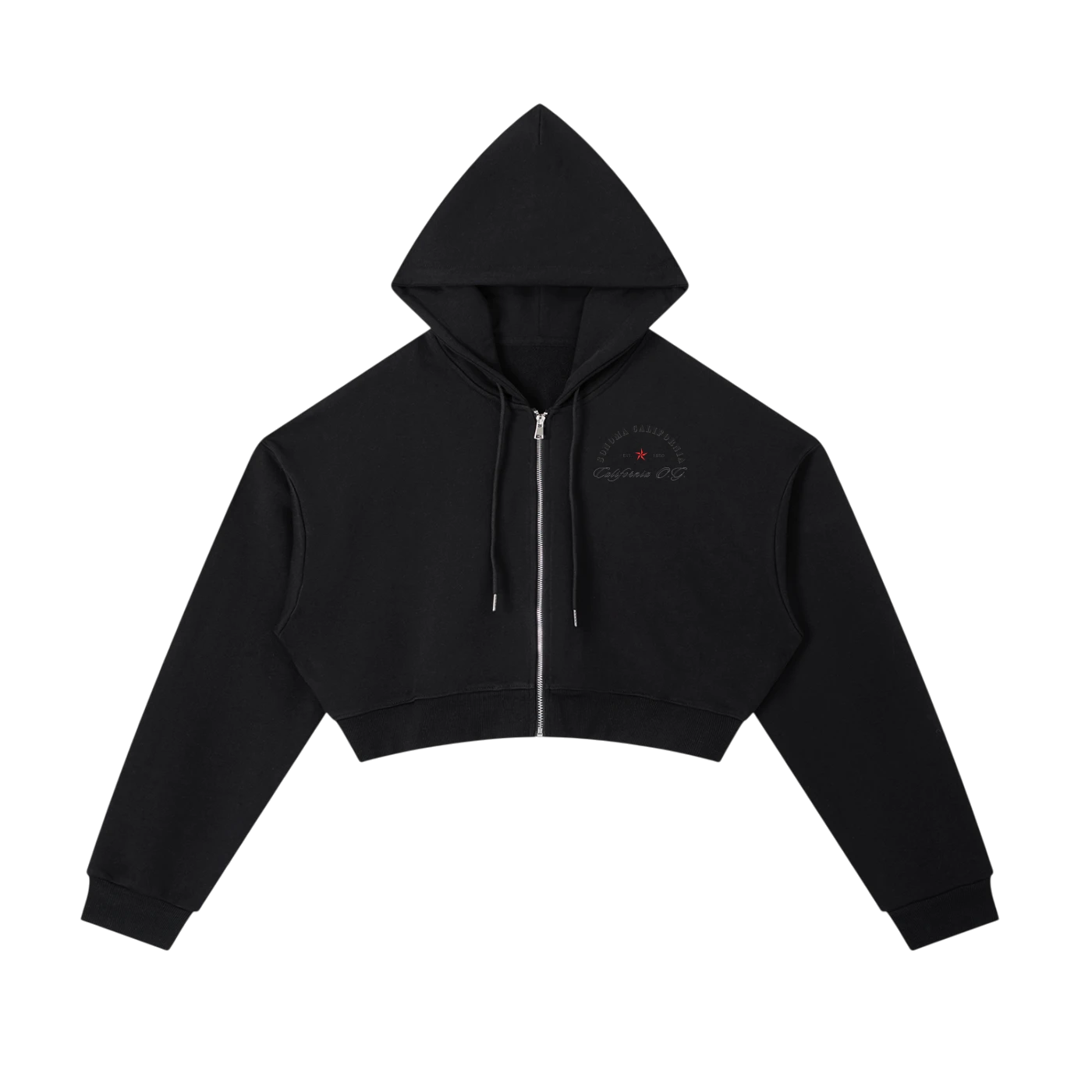 California O.G.  Women's  Cropped Zip-Up Hoodie