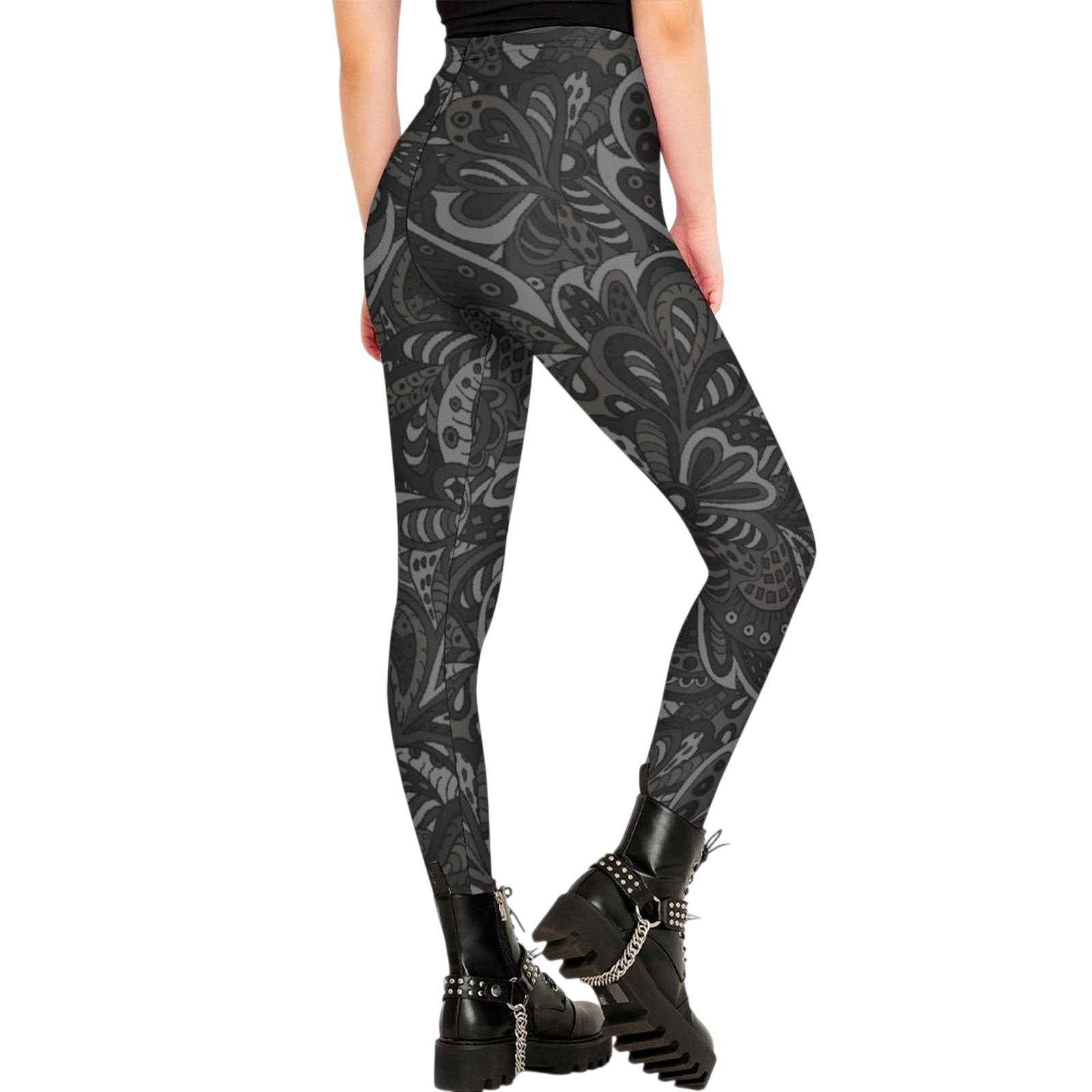Black Paisley Women's High-Waist Legging