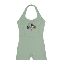 Grafitti Rose Women’s Halter Flared Jumpsuit