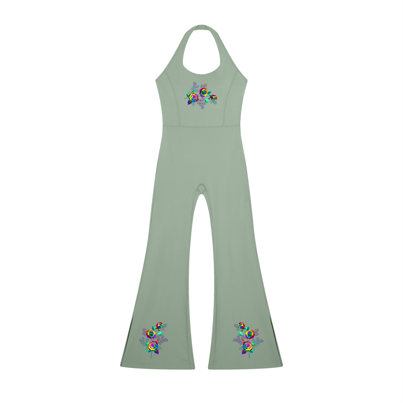 Grafitti Rose Women’s Halter Flared Jumpsuit