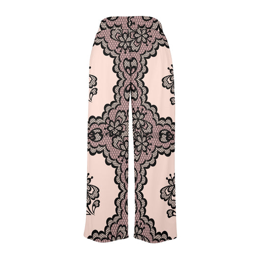 CROCHET WIDE LEG Women's Wide Leg Lounge Pants - Joggers from Artsadd