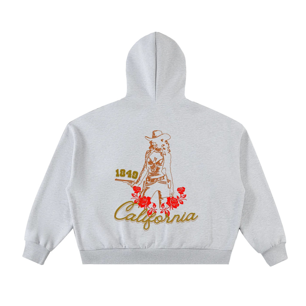 Fleeced Full-Zip Boxy Hoodie