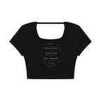 Sonoma County Emblem Black on Black Open Back Crop T-Shirt